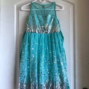 Shiny Seafoam Girl's Party Dress